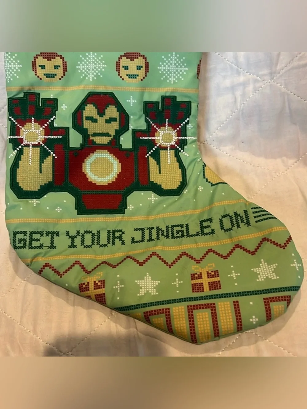 Marvel Iron Man St Nicholas Square Christmas Stocking NWT